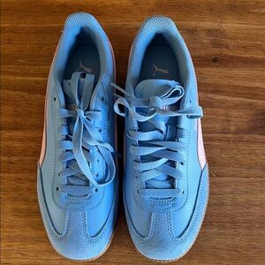 Puma Light Blue Sneakers with Soft Pink Highlights